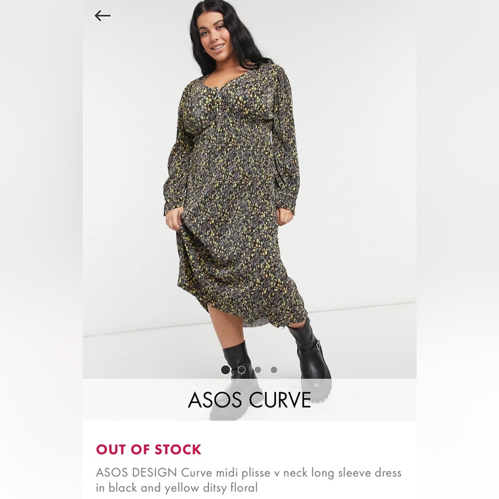 ASOS DESIGN Curve Midi Plisse Dress